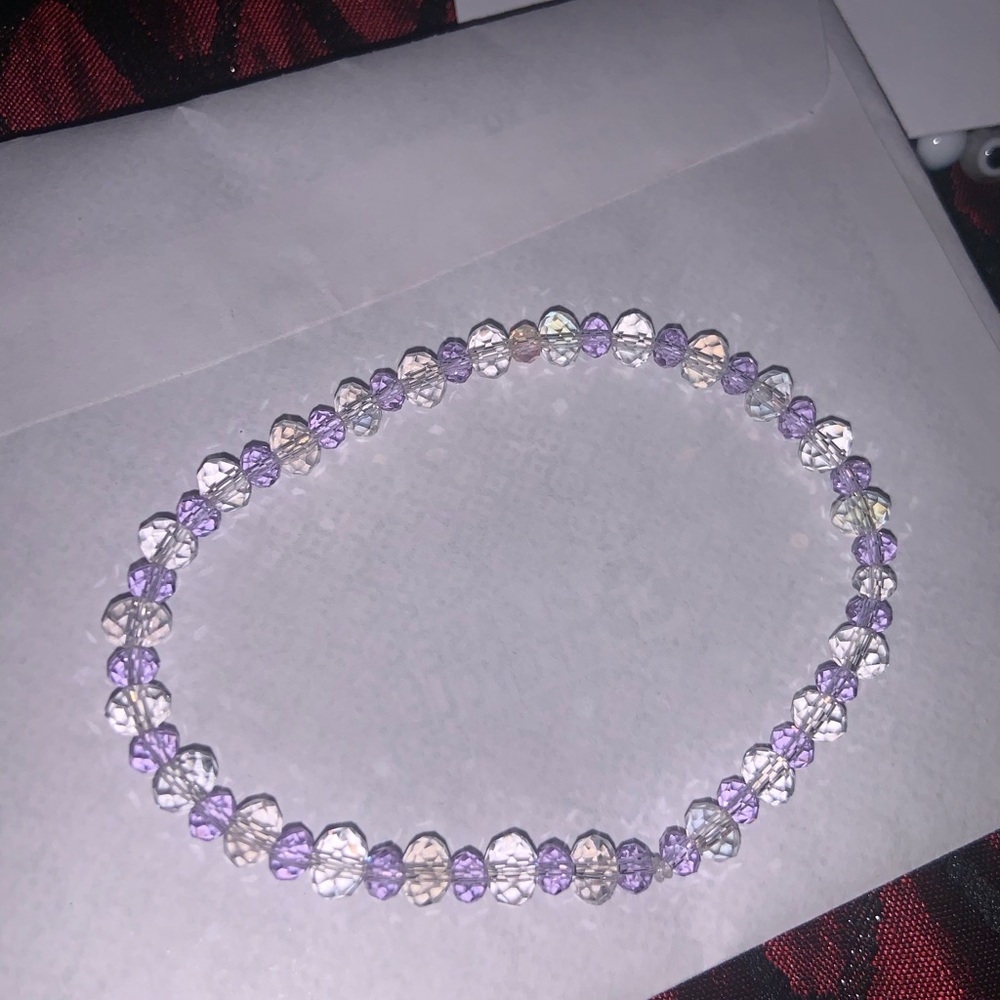 Elegant Purple and Clear Beaded Bracelet